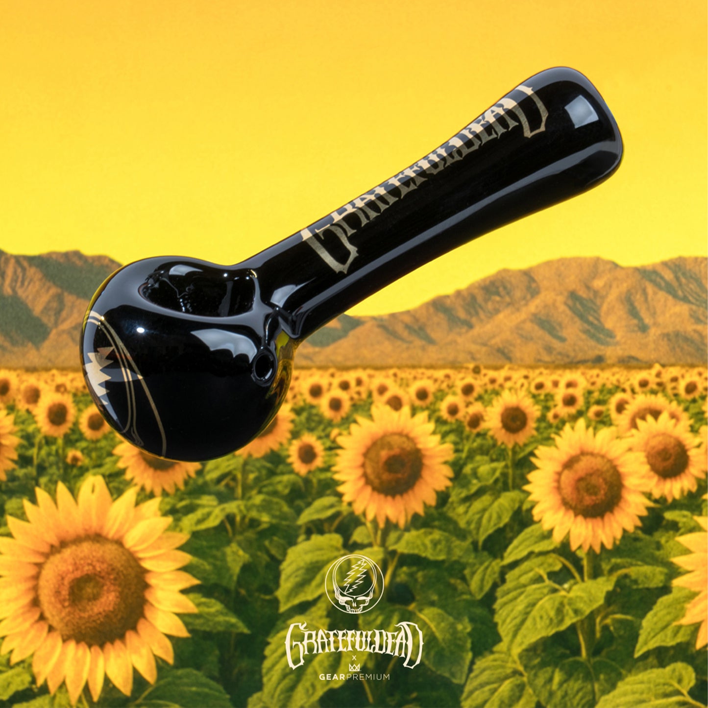 4.5" Black & Gold Steal Your Face Spoon Hand Pipe