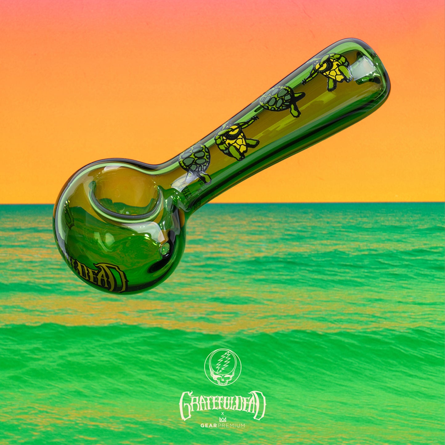 4.5" Green Terrapin Spoon Hand Pipe