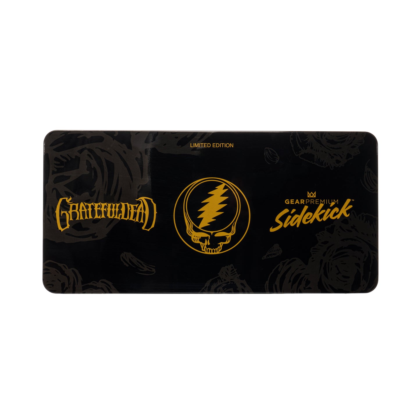 12" 7mm Thick Black & Gold Steal Your Face Sidekick Water Pipe (Limited Edition of 420)