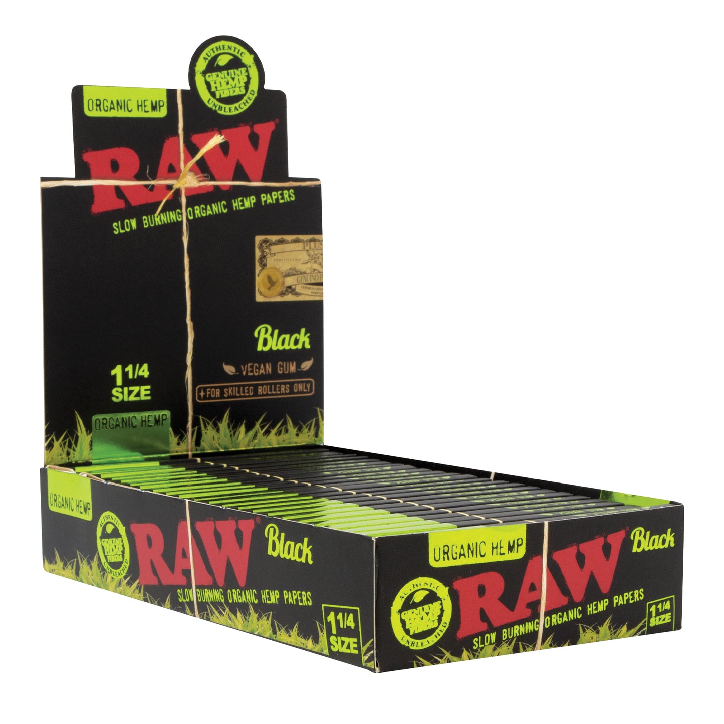 1¼ Black Organic Rolling Papers (Display of 24)
