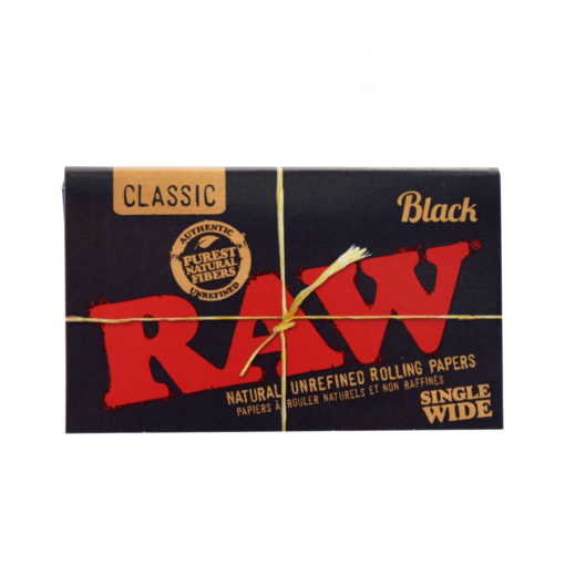 Black Single Wide Double Window Rolling Papers (Display of 25)