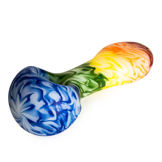 4.5" Frosted Rainbow Spoon Hand Pipe