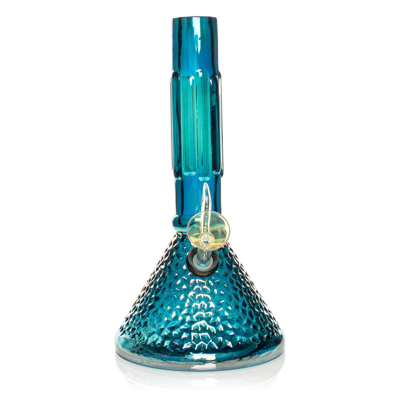 9" Platinum Metallic Hammered Beaker Base Water Pipe