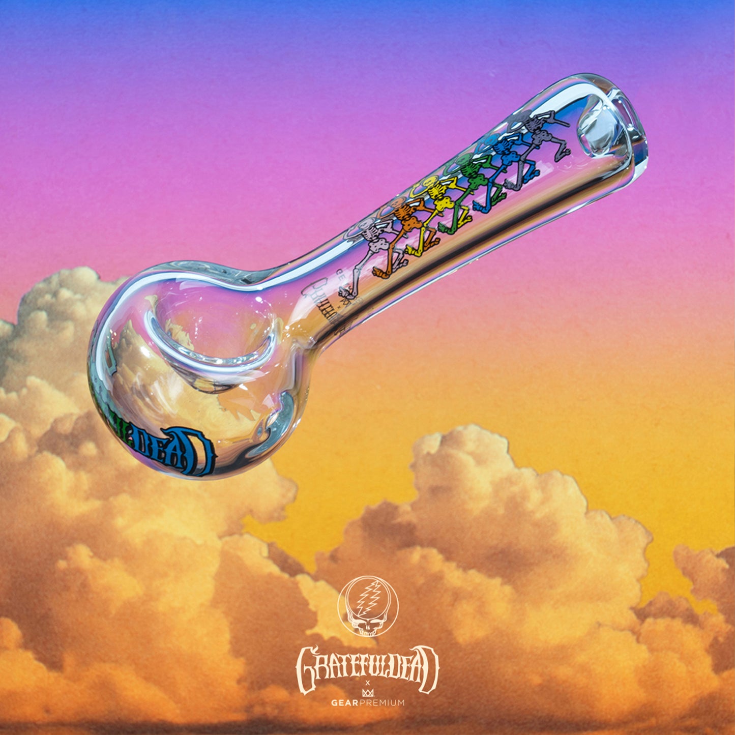 4.5" Dancing Skeletons Spoon Hand Pipe
