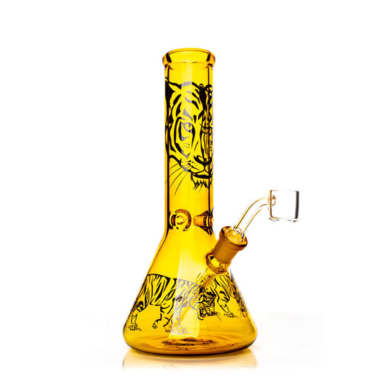 8.5" Honey Gold Tiger Beaker Base Concentrate Rig