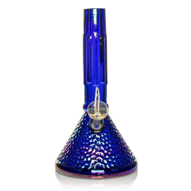 9" Platinum Metallic Hammered Beaker Base Water Pipe