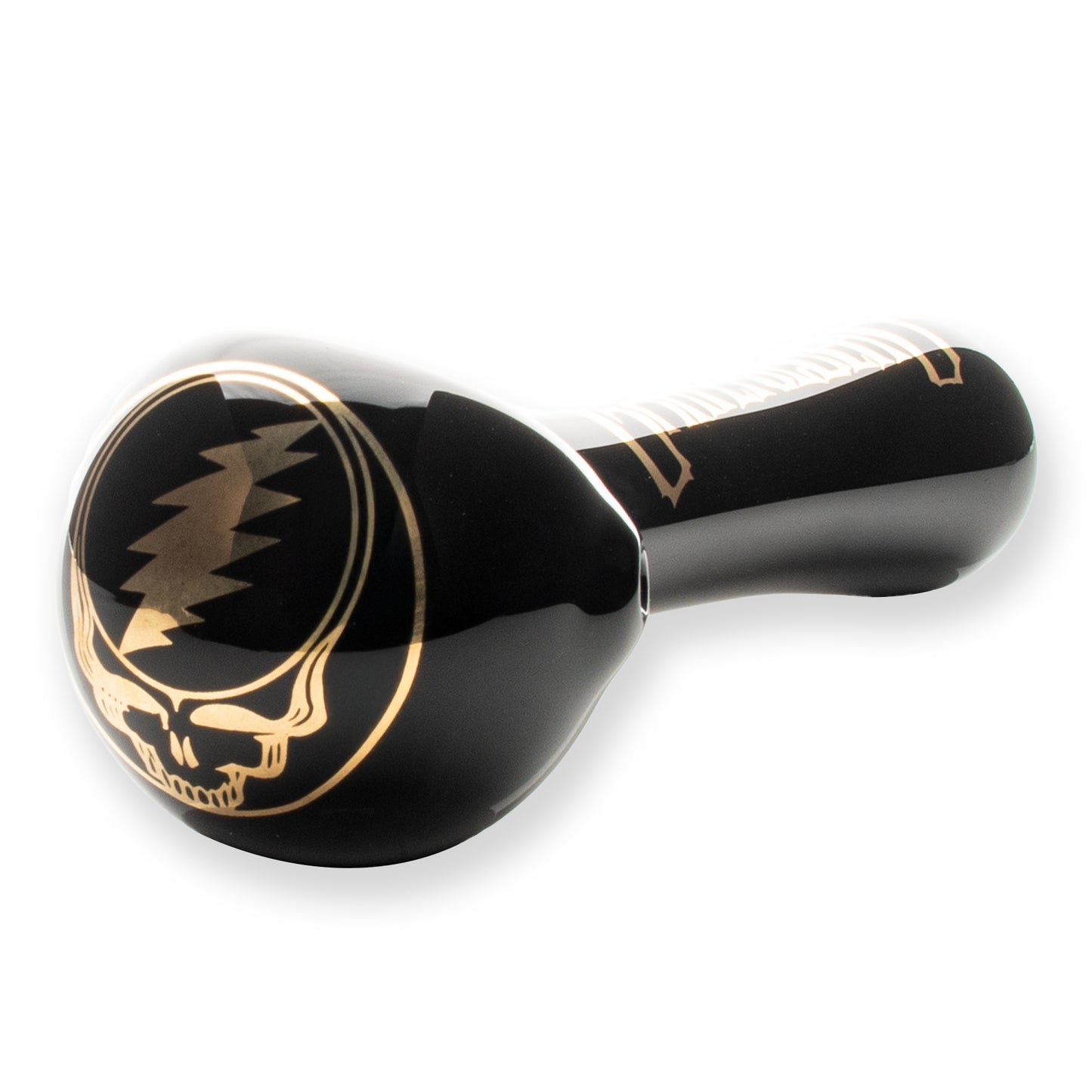 4.5" Black & Gold Steal Your Face Spoon Hand Pipe