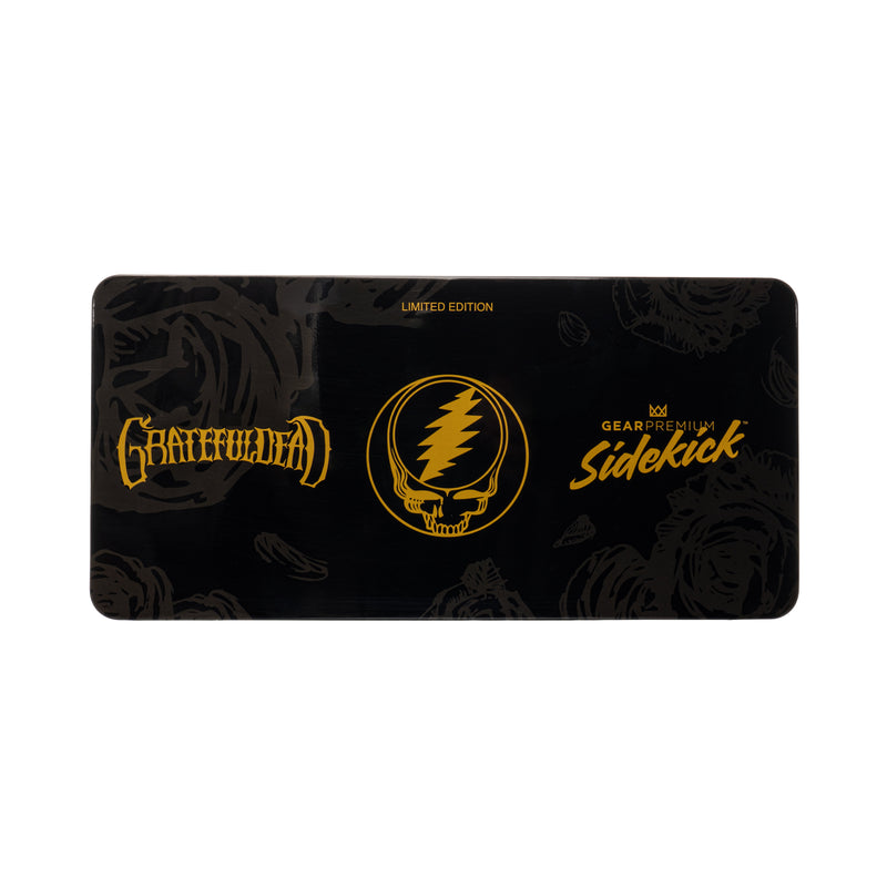12" 7mm Thick Black & Gold Steal Your Face Sidekick Water Pipe (Limited Edition of 420)