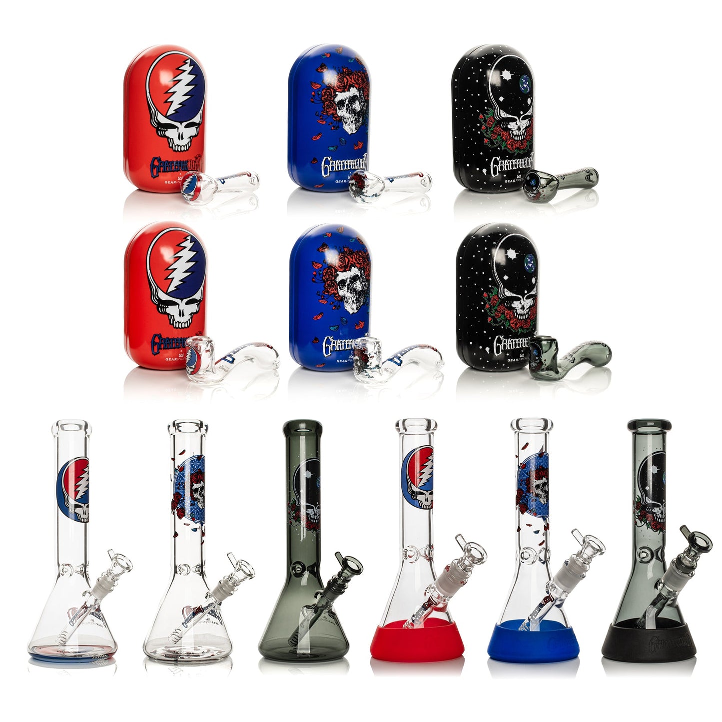 Grateful Dead Hand Pipe in Collectible Tin + Water Pipe Bundle