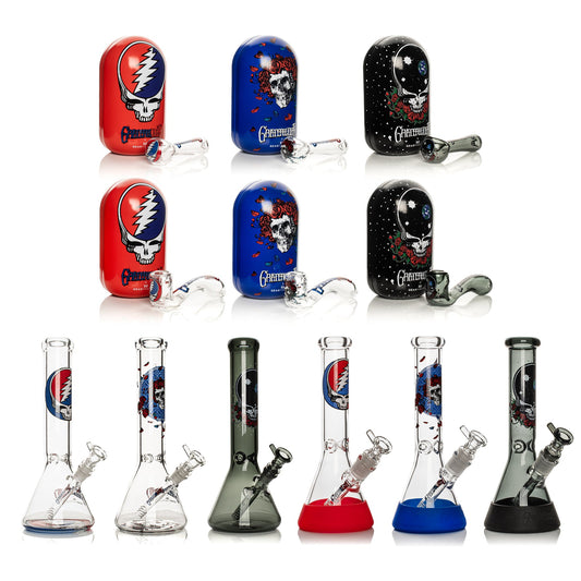 Grateful Dead Hand Pipe in Collectible Tin + Water Pipe Bundle