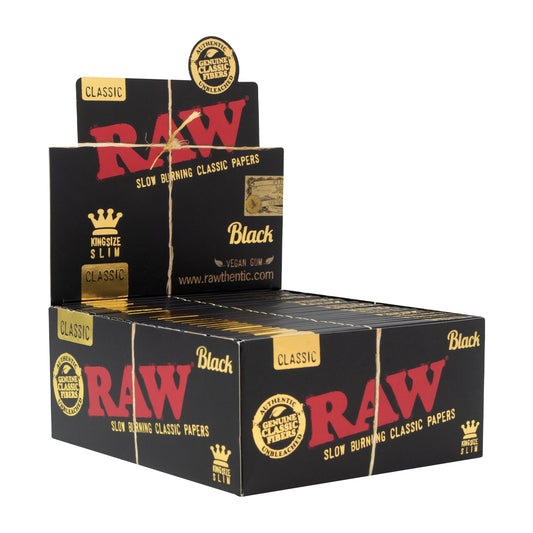 Black King Size Slim Rolling Papers (Display of 50)