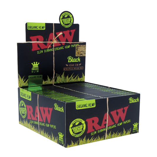 Black Organic King Size Slim Rolling Papers (Display of 50)