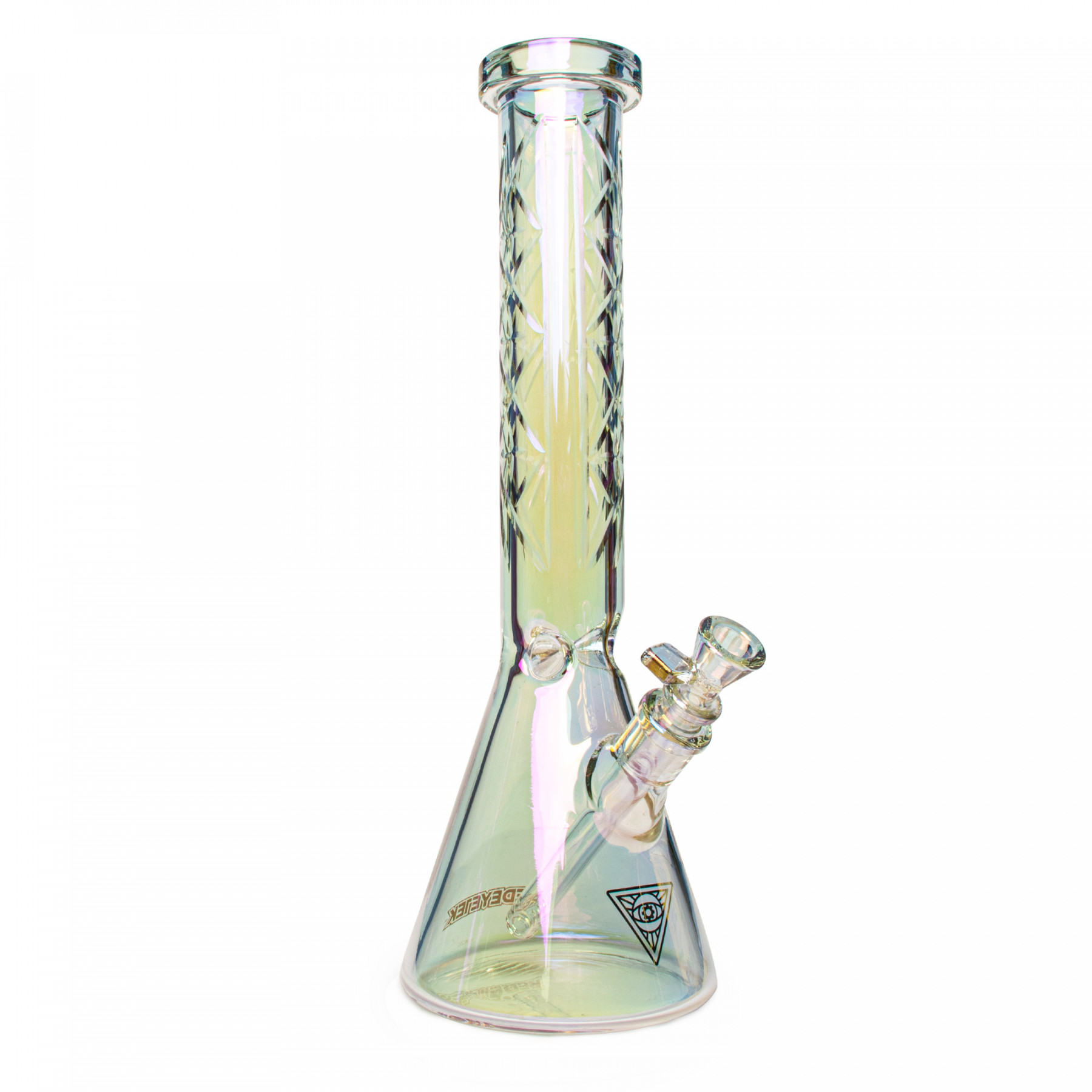 15" 7mm Thick Metallic Terminator Finish Traditions Series Beaker Tube W/Multi-Pointed Hobstar Details